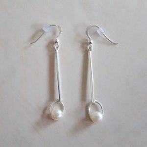 NWOT Sterling Silver Imitation Pearl Earrings